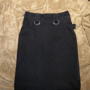 Black bondage pencil skirt
